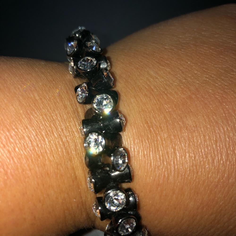 Kenneth Jay Lane Rhinestone Gunmetal Choker - image 4